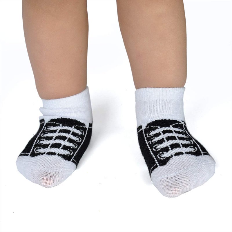 EPEIUS Unisex Baby Girls Boys Non-Slip Socks Like Shoes 12-36 Months (Set of 6),Black/White/Blue/Yellow/Brown/Green - Image 5